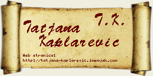 Tatjana Kaplarević vizit kartica